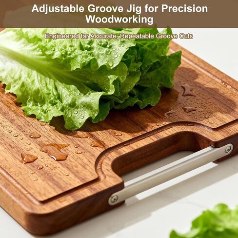 Juice Groove Router Jig – Adjustable Wooden Router Guide with 8 Spacers,Router Jigs Fits Cutting Boards Up to 22 x 29 in,Perfect for Square Recess Cuts Accessories in Kuwait