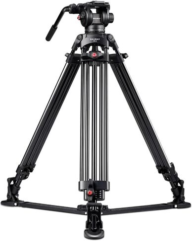 70.8" Video Tripod with Fluid Head & QR Plate, Heavy Duty | DV-3 features a 75mm bowl fluid head, supports up to 17.6 lb, ideal for DSLR, mirrorless cameras and camcorders. in Kuwait