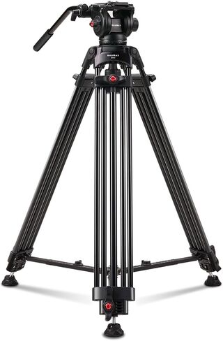 69" Fluid Head Video Camera Tripod with QR Plate, Heavy Duty | DV-2 supports up to 17.6 lb with a fluid head, ideal for Canon, Nikon, Sony DSLR, mirrorless cameras and camcorders. in Saudi Arabia