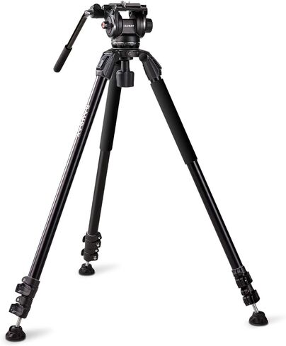 69" Fluid Head Video Camera Tripod with QR Plate, Heavy Duty | DV-2 supports up to 17.6 lb with a fluid head, ideal for Canon, Nikon, Sony DSLR, mirrorless cameras and camcorders. in Saudi Arabia
