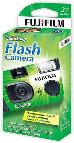 Fujifilm QuickSnap Flash 400 Disposable 35mm Camera • 4 Pack • 4 Hand Straps • 2 BluebirdSales Microfiber Cloth, Green, 7033661 in Kuwait