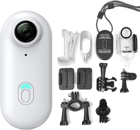 Mini Body Camera H88, 1080P FHD Wearable Action Cam, Thumb-Sized Bodycam | Waterproof Case 30M Underwater, POV Loop Recording for Motorcycle Helmet, Bike, Security, Travel & Outdoor(No Card, White) in Kuwait