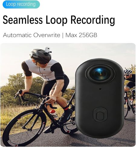 Mini Body Camera H88, 1080P FHD Wearable Action Cam, Thumb-Sized Bodycam | Waterproof Case 30M Underwater, POV Loop Recording for Motorcycle Helmet, Bike, Security, Travel & Outdoor(No Card, White) in Kuwait