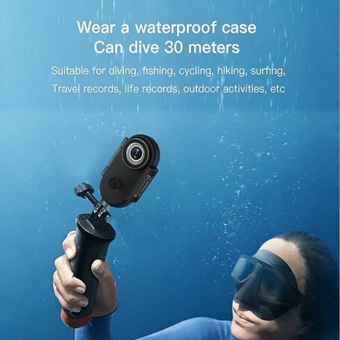 Mini Body Camera H88, 1080P FHD Wearable Action Cam, Thumb-Sized Bodycam | Waterproof Case 30M Underwater, POV Loop Recording for Motorcycle Helmet, Bike, Security, Travel & Outdoor(No Card, White) in Kuwait
