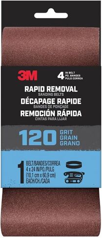 3M Rapid Removal 4 in. x 24 in. Power Sanding Belt, 120 Grit, 1/Pack in Kuwait