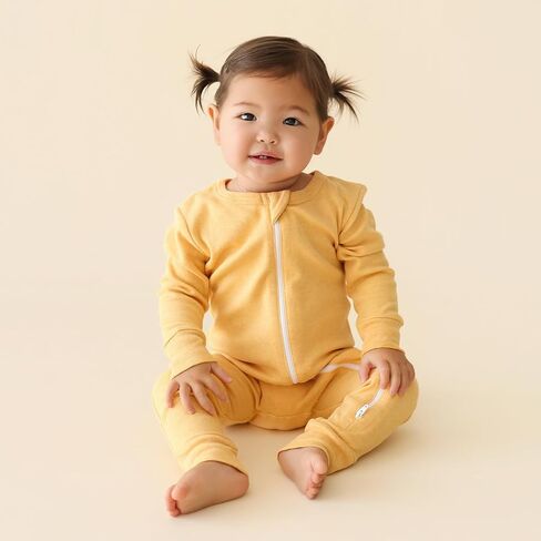 PARADE Organic Snuggle Soft Melange '2-Way' Zipper Romper Honey Melange 3-6M with mitts in Kuwait