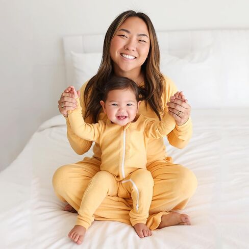 PARADE Organic Snuggle Soft Melange '2-Way' Zipper Romper Honey Melange 3-6M with mitts in Kuwait