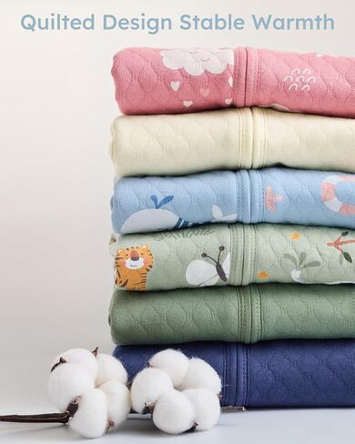 1.0 TOG Baby Sleep Sack 18-24 Months，Cotton Quilted Wearable Blanket Baby Boy Girl Sleeping Sack, 2-Way Zipper Sleeping bag for Toddler Blue Sea(XLarge) in Kuwait