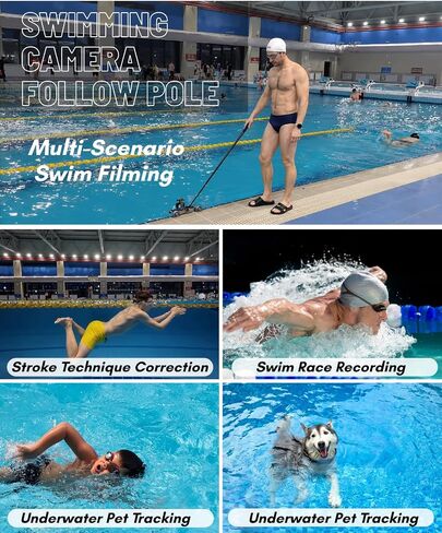Underwater Hand Grip & Above-Water Split Shot Camera Pole for GoPro Hero | Underwater Hand Grip for GoPro, DJI Osmo, Swim Follow Stabilizer for Stroke Correction, Pool Vlog, Swim Training in Kuwait