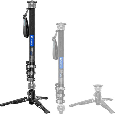 LEOFOTO Carbon Fiber Camera Monopod, Lightweight Travel Monopod with Quick Lock System for DSLR, DV, Video Camcorder, Phone Holder, Weight 0.6kg/1.32lb, Maximum Load 30kg/66lb in Saudi Arabia