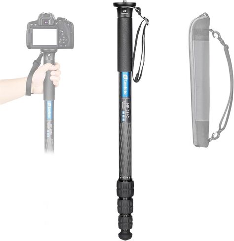 LEOFOTO Carbon Fiber Camera Monopod Lightweight Travel Quick Lock System, Maximum Load 40kg, 360° Panoramic Camera Stand, Waterproof System (MPC-366C) in Saudi Arabia