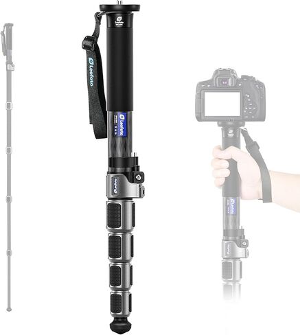 LEOFOTO Carbon Fiber Camera Monopod, Lightweight Travel Monopod with Quick Lock System for DSLR, DV, Video Camcorder, Phone Holder, Weight 0.6kg/1.32lb, Maximum Load 30kg/66lb in Saudi Arabia