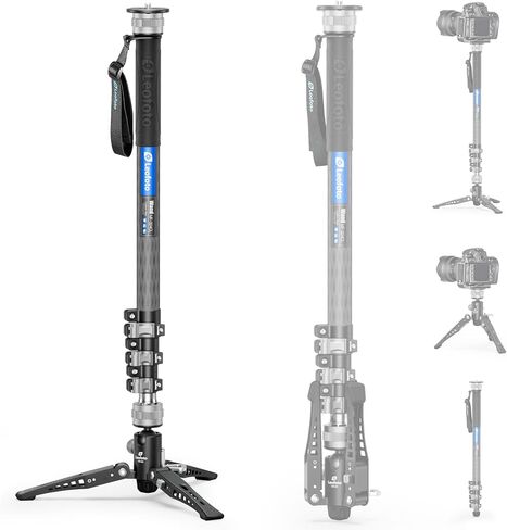 LEOFOTO Carbon Fiber Camera Monopod, Lightweight Travel Monopod with Quick Lock System for DSLR, DV, Video Camcorder, Phone Holder, Weight 0.6kg/1.32lb, Maximum Load 30kg/66lb in Saudi Arabia
