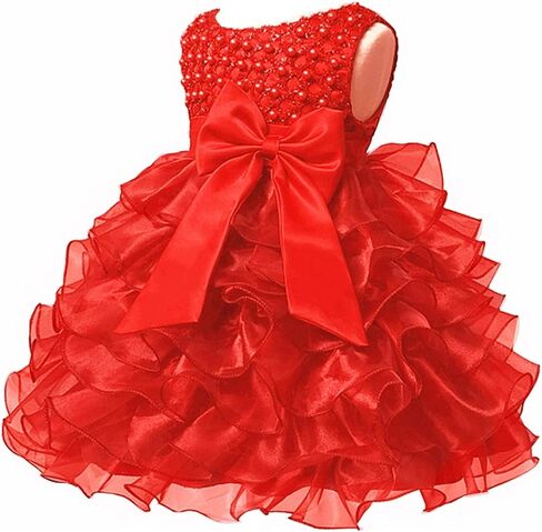 Jup'Elle Baby Girl Dresses Ruffle Lace Pageant Party Wedding Flower Girl Dress in Kuwait