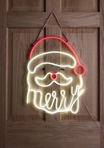 Mud Pie Christmas Neon Santa Door Hanger in Kuwait