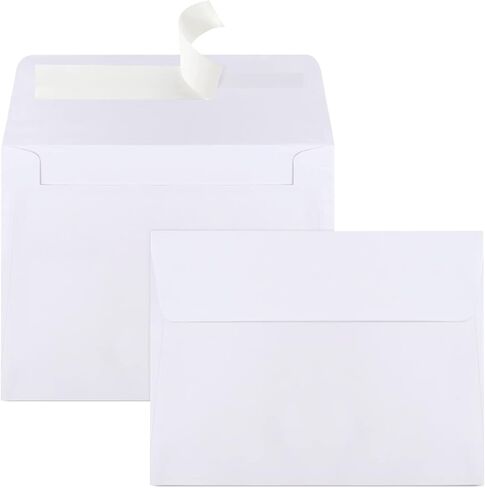 Joyberg 70 Packs A4 Envelopes, White, 4x6 Photo, Self Seal for Invitations, Weddings, Baby Shower, Photos, Postcards, Greeting Cards, Mailing in Kuwait