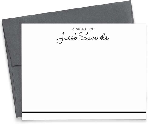 Modern Pink Paper Mens Personalized Stationery Set for Boys, Boys Personalized Thank you Notes, Men Custom Note Cards, Mens Stationary Set, Your Choice of Colors and Quantity in Kuwait
