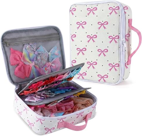 Bow Organizer for Girls, Bows Holder for Girls Hair, Bow Case Organizer for Toddler Baby Girl Hair Accessories for Claw Clip (Rainbow) in Kuwait