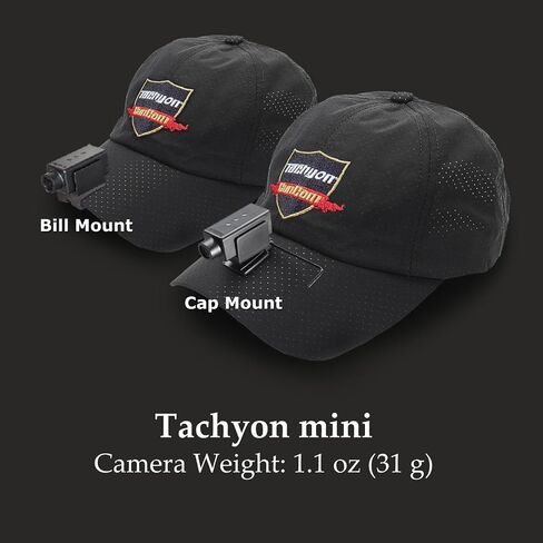 TACHYON Mini Action Camera with Built-in 64GB and WiFi, 2K or 4K Video Resolution, Auto-Stop, Hat Cam, Helmet Cam, Cap Mounted Video Camera for USPSA, IPSC, IDPA, Practical Shooting in Kuwait