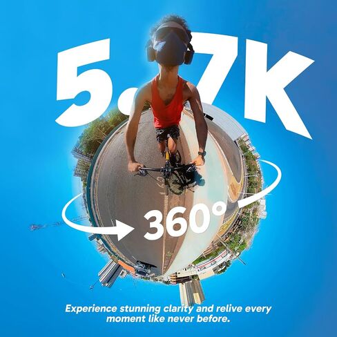 AKASO 360 Action Camera Creator Combo- 5.7K 360 Video with 1/2" 48MP Sensors, 72MP 360 Photo, 360-SuperSmooth, Invisible Selfie Stick, 360° Horizon Lock, AI Tracking with 256GB MicroSD Card in Saudi Arabia