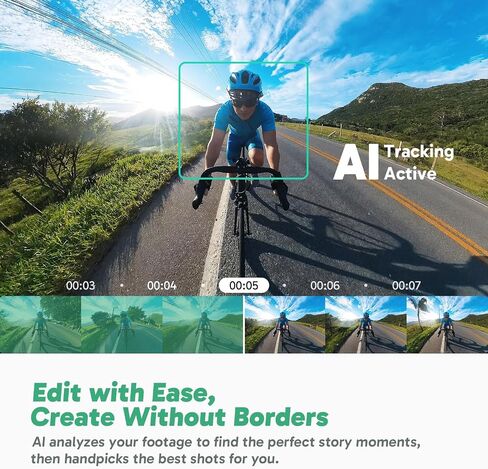 AKASO 360 Action Camera Creator Combo- 5.7K 360 Video with 1/2" 48MP Sensors, 72MP 360 Photo, 360-SuperSmooth, Invisible Selfie Stick, 360° Horizon Lock, AI Tracking with 256GB MicroSD Card in Saudi Arabia