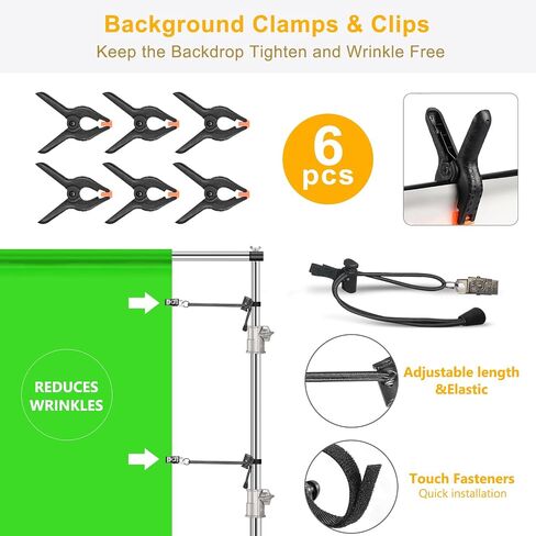 Photo Backdrop Stand 8.5 x10Ft Stainless Steel Heavy Duty Back Drop Adjustable Stand with Clamps Clips Carry Bag, Background Support System Kit, Backdrop Frame for Photography, Party, Wedding in Kuwait