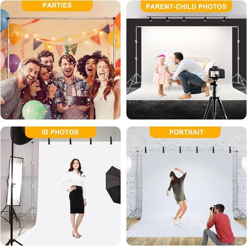 Photo Backdrop Stand 8.5 x10Ft Stainless Steel Heavy Duty Back Drop Adjustable Stand with Clamps Clips Carry Bag, Background Support System Kit, Backdrop Frame for Photography, Party, Wedding in Kuwait