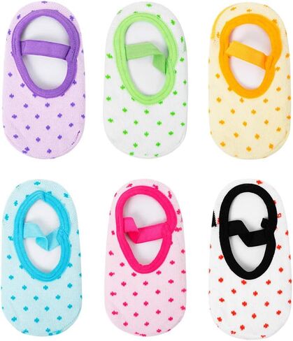 Yenzat Baby Toddler Anti Slip Non Skid Socks with Grip for Infant Girls Slippers 6 Pairs in Kuwait
