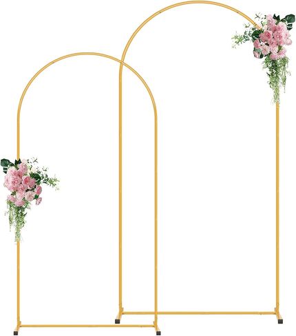 7.2FT Metal Arch Backdrop Stand, Decorative Backdrop Arch Stand | Easy Assemble Balloon Arch Stand, Gold Wedding Arch for Birthday Party and Baby Shower Decoration in Kuwait