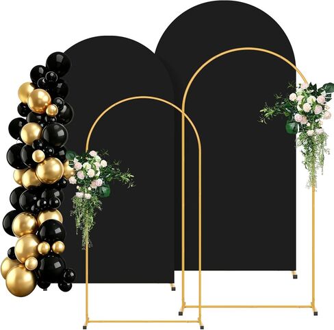 2 Pack Arch Backdrop Stand and Cover Set (7.2FT/6FT), Balloon Arch Stand | Metal Background Arch Stand, Backdrop Arch Frame, Wedding Arch for Backdrop (White Cover) in Saudi Arabia