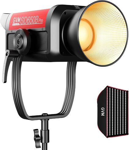 GVM Pro SD650B 650W LED Video Light with Softbox, 112000lux/m Bi-Color COB Studio Light 2700K-6800K, CRI 97+, Bowens Mount Continuous Photography Lighting for Video Recording, Film, YouTube in Kuwait