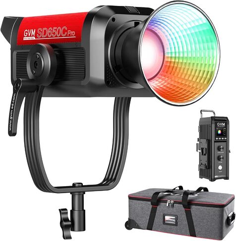 GVM RGB 300W Video Light Kit with Parabolic Softbox and Stand, Photography Lighting for Camera Studio Recording with Bowen Mount, COB Film Light with APP&DMX, Aluminum Alloy, 2000-10000K, CRI 97+ in Saudi Arabia