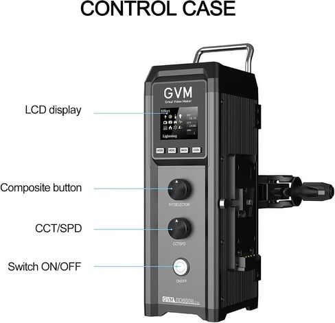 GVM Pro SD650B 650W Led Video Light, Studio Light with Bowen Mount, 81300lux/m Photography Lighting kit with 45° Standard Cover, Continuous Output Video Lighting with Controller, CRI 97+, 2700-6800K in Kuwait