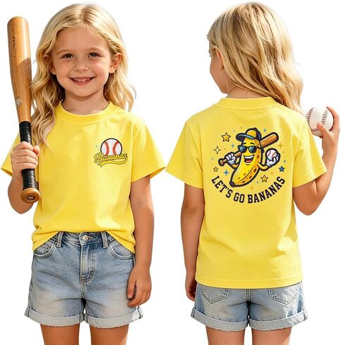 MODNTOGA Toddler Boys Girls Baseball Shirt Let's Go Ballgame T-Shirt Baseball Team Fan Outfit Game Day Short Sleeve Tee Tops in Kuwait