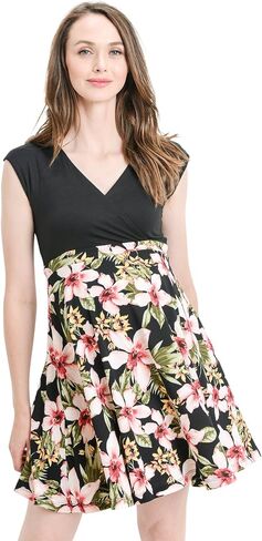 LaClef Women's Surplice Skater Maternity Dress in Kuwait