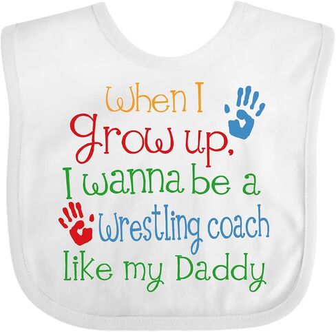 inktastic Wrestling Coach Like Daddy Baby Bib in Kuwait