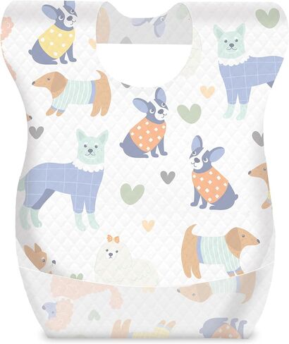 UpwardBaby Disposable Bibs - BPA Free - 36 Waterproof Disposable with Animal Pattern in Kuwait