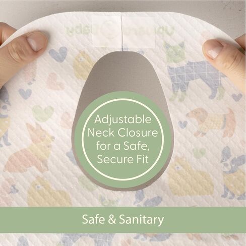 UpwardBaby Disposable Bibs - BPA Free - 36 Waterproof Disposable with Animal Pattern in Kuwait