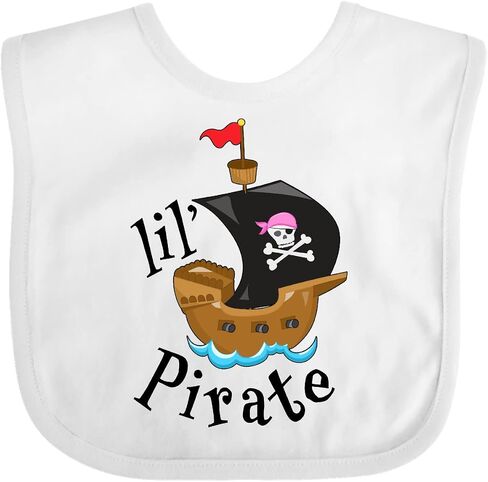 inktastic Lil' Pirate Pirate Ship, Pink Bandana Baby Bib in Kuwait