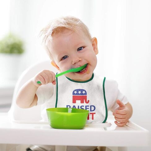 Toddler & Baby Bibs Burp Cloths Flags Raised Right with an American Republican Flag Cotton Baby Items for Baby Girl & Boy White Design Only in Kuwait