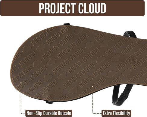 Project Cloud Summer Sandals for Women 2026 - Memory Foam Insole and Beach Flip Flops for Women - Non Slip and Lightweight Double Strap Womens Sandals(Transition,BLK, 8) in Kuwait