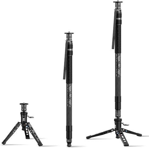 SIRUI Carbon Fiber Monopod, 57" Camera Monopod with Pedal Feet, One-Step Height Adjustment with Twist Lock, Compact & Rapid System for DSLR Camera, Max Load 22lbs/ 10kg, SVM-145P in Kuwait