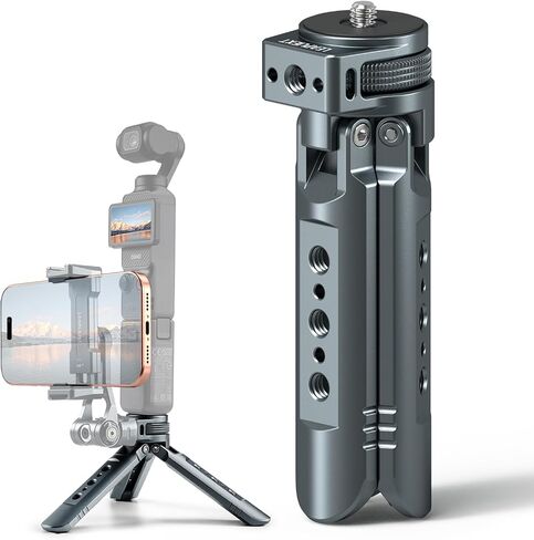 Mini Metal Tripod, Compact Camera Grip, Compatible with DJI Osmo Pocket 3/Pocket 4 and Insta360 Luna Ultra Cameras, for Desktop Setup and Handheld Recording, Load Capacity: 25 kg / 55 lbs in Kuwait