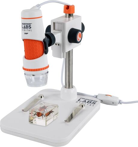 Celestron Labs 5MP Handheld Digital Microscope for Detailed Inspection | Up to 200x Magnification, High-Resolution 5MP Imaging, Capture Photos & Video, Adjustable LED Illumination, USB Powered in Kuwait