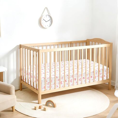 Crib Sheet for Baby Girls, Soft and Breathable Toddler Bed Sheets, Baby Fitted Crib Mattress Sheet 52"x28" Perfect for Standard Crib Mattress, Pink Bow in Saudi Arabia