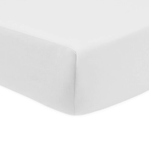 American Baby Company 100% Natural Cotton Percale Fitted Crib Sheet for Standard Crib and Toddler Mattresses, Snow White, Soft Breathable, for Boys and Girls in Kuwait