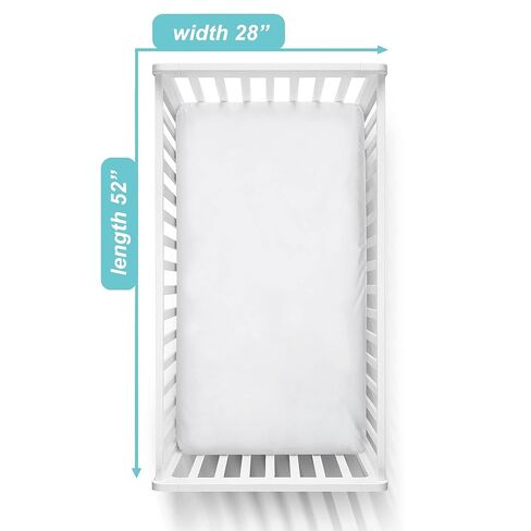 American Baby Company 100% Natural Cotton Percale Fitted Crib Sheet for Standard Crib and Toddler Mattresses, Snow White, Soft Breathable, for Boys and Girls in Kuwait