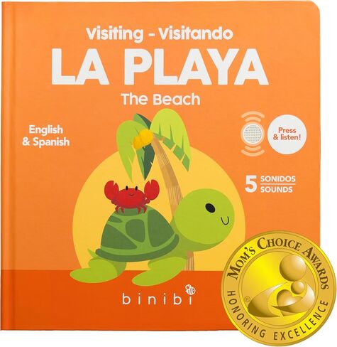 Binibi La Granja Bilingual Spanish Farm Sound Book Toddlers 1-3 | Libros en Español para Niños. Farm animal sounds in Spanish and English, press-and-play buttons, ages 1-5. in Kuwait