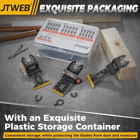 JTWEB 30PCS Titanium Oscillating Saw Blades Metal Cutting, Multitool Oscillating Tool Blade Kits for Nails Wood Plastic for Milwaukee Bosch Rockwell Ryobi Multi Tool in Kuwait