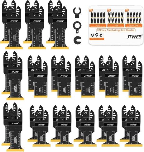 JTWEB 30PCS Titanium Oscillating Saw Blades Metal Cutting, Multitool Oscillating Tool Blade Kits for Nails Wood Plastic for Milwaukee Bosch Rockwell Ryobi Multi Tool in Kuwait